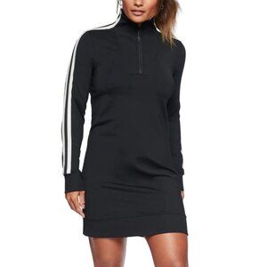 Athleta 1/4 zip Long-Sleeved Crosstown Track Dress, Black, Size M